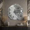 قیمت ساعت دیواری رزینی لوکس طرح سنگ دست ساز مدرن با اعداد آینه ای نقره ای | یک میلیون و پانصد و هشتاد هزار تومان