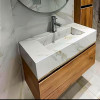 قیمت روشویی سرامیکی کابینتی کوچک قهوه ای سفید...