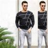 قیمت پلیور بافت مردانه مدل یقه گرد طرحدار مشکی