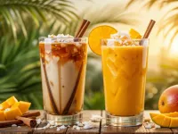 دو مدل نوشیدنی خوشمزه با شیر نارگیل (چای ماسالا و اسموتی انبه)