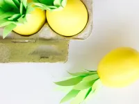 آموزش تصویری ساخت کاردستی آناناس با تخم مرغ برای سفره هفت سین