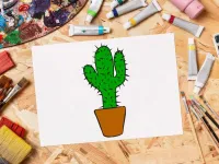 آموزش نقاشی کاکتوس به روش خیلی خیلی آسان