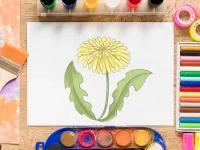 قدم به قدم روش کشیدن نقاشی گل قاصدک برای کودکان