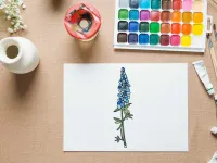 آموزش نقاشی گل بلوبونت برای کودکان