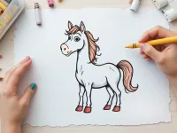آموزش نقاشی اسب به روش ساده برای کودکان