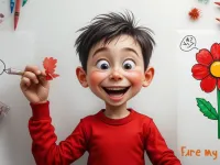 آموزش نقاشی گل قرمز در 3 مرحله ساده برای کودکان