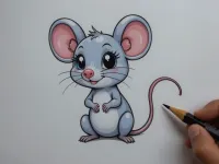 آموزش نقاشی موش بامزه برای کودکان در 7 مرحله ساده