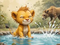 قصه بچه شیری که نمی خواست حمام برود
