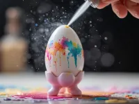 آموزش رنگ کردن تخم مرغ با روش قطره ای و اسپری