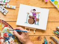 آموزش مرحله به مرحله نقاشی نوازنده برای کودکان