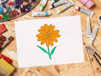 آموزش مرحله به مرحله نقاشی گل ساده برای کودکان
