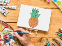 آموزش مرحله به مرحله نقاشی آناناس برای کودکان