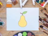 آموزش مرحله ای نقاشی گلابی ساده برای کودکان