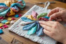 دوخت دستگیره / آموزش تکه دوزی مدل فرفره مناسب برای دستگیره آشپزخانه