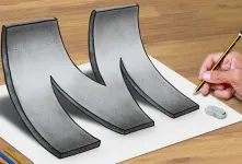 نقاشی سه بعدی حروف انگلیسی / آموزش کشیدن حرف m سه بعدی روی کاغذ