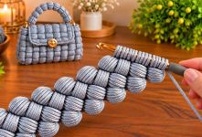آموزش بافت توپ پفکی فقط با ۱ گره تونسی ساده و ابتدایی