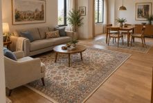 فرش برای پذیرایی ۳۰ متری | راهنمای انتخاب اندازه و چیدمان