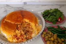 طرز تهیه بادمجان پلو قزوینی به سبک اصیل