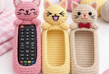 آموزش جای کنترل گربه ای با قلاب بافی؛ بامزه، کاربردی و کاملاً دست ساز!