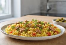 طرز تهیه پلو بندری با تن ماهی؛ یک غذای ساده و خوشمزه