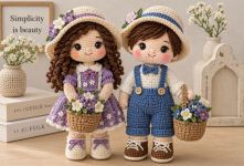 بافت عروسک دختر و پسر با قلاب؛ آموزش گام به گام برای همه
