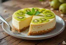 طرز تهیه دسر کرم چیز کیوی خوشمزه و ساده