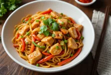 طرز تهیه چامین مرغ با نودل/ غذای سریع و خوشمزه