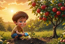 داستان رشد متئو و درخت سیب برای کودکان