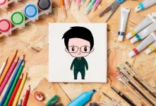 آموزش مرحله به مرحله نقاشی کارمند بانک برای کودکان
