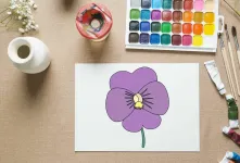 آموزش قدم به قدم نقاشی گل پانسی با تصویر