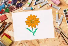 آموزش مرحله به مرحله نقاشی گل ساده برای کودکان