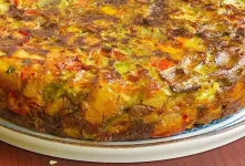 غذای ساده و خوشمزه با کدو و بادمجون / کوکوی بدون گوشت گیاهی و ارزان