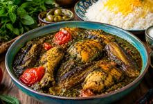 طرز تهیه ترش واش گیلانی؛ خورش شمالی خوش رنگ و ترش مزه با مرغ و بادمجان