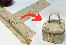 با استفاده از فقط یک تکه پارچه دور ریختنی، به راحتی دو وسیله زیبا دوختم!