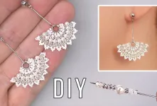 آموزش گوشواره های بادبزنی مرواریدی / نحوه ساخت گوشواره های مهره ای!