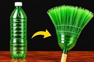ساخت جارو دسته دار با بطری پلاستیکی برای باغ و ویلا