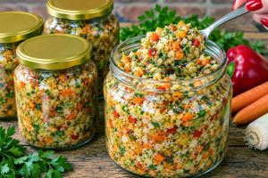 طرز تهیه ترشی مخلوط با سبزیجات خانگی در شیشه بدون پخت