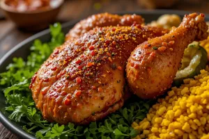 طرز تهیه مرغ سوخاری زعفرانی خوشمزه و ترد