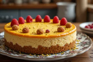 طرز تهیه چیز کیک زعفرانی خوشمزه و مجلسی