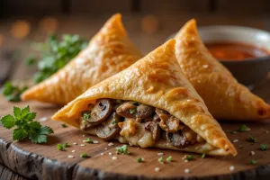طرز تهیه چند مدل سمبوسه با قارچ (هنر سمبوسه پزی)