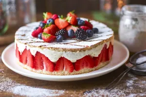 طرز تهیه کیک توت فرنگی خامه ای/ دسر خوشمزه و جذاب