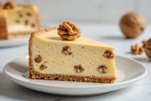 طرز تهیه چیزکیک گردویی، دسر نرم و خوشمزه