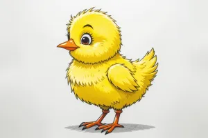 آموزش نقاشی جوجه تپلی برای کودکان