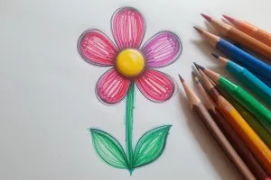 آموزش نقاشی گل زیبا برای کودکان