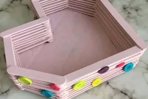 آموزش ساخت کاردستی جعبه قلب با چوب بستنی برای ولنتاین