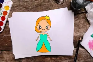 آموزش مرحله به مرحله نقاشی شاهزاده ساده برای کودکان