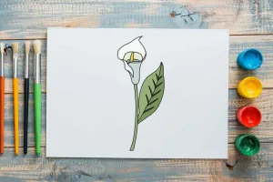 آموزش تصویری نقاشی گل شیپوری برای کودکان