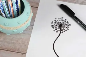 آموزش نقاشی قاصدک در پنج قدم ساده