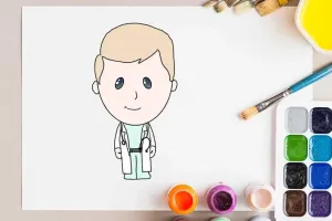 آموزش نقاشی دکتر برای کودکان در 9 مرحله ساده