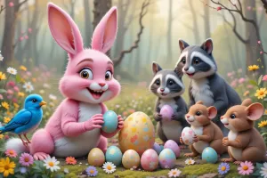 داستان کودکانه خرگوش صورتی و هدیه های عید پاک